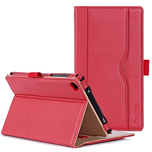 ProCase Lenovo Tab 2 A7-30 Case - Leather Stand Folio Case Cover for Lenovo Tab 2 A7-30 (A3300) 7-Inch Android Tablet, with Multiple Viewing angles, Document Card Pocket (Red)