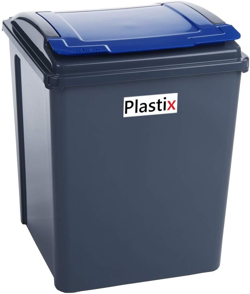 50 Litre 50L Plastic Recycle Recycling Bin with Flap Lid Kitchen Garden