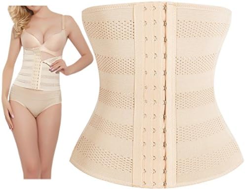 Women Waist Trainer Body Shape Corset Tummy Shapewear Postpartum Belly Wrap Plus Size (L, Beige 2)
