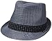 Ben Sherman Men's Textured Linen Fedora Hat, Staples Navy, L-XL