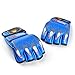 Flexzion Half Finger Boxing Gloves (Blue) - Grappling MMA Muay Thai UFC Sparring Punch Ultimate Mitts Sanda Fighting Training Sandbag Equipment Pair for Adult Men
