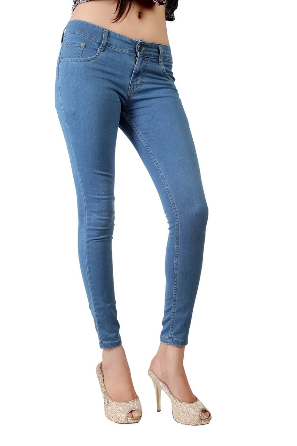 obeo's ankle fit stretchable silky denim for women