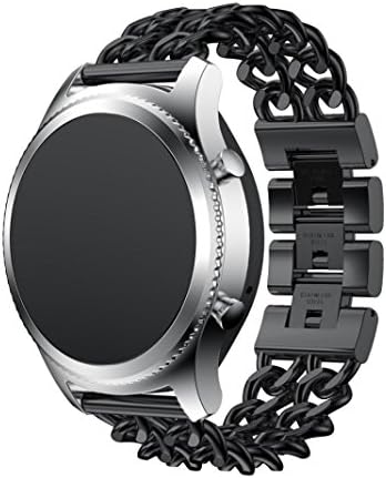for Samsung Gear S3 Classic,Outsta Stainless Steel Watch Band Replacement Strap (Black)