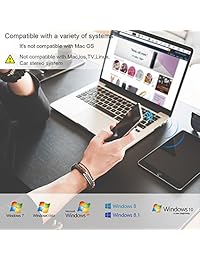 USB adaptador Bluetooth, Bluetooth de baja energía Nano Dongle para PC, Windows 10, 8.1, 8, 7, Raspberry Pi, compatible con Linux; Classic Bluetooth, y auriculares estéreo compatible