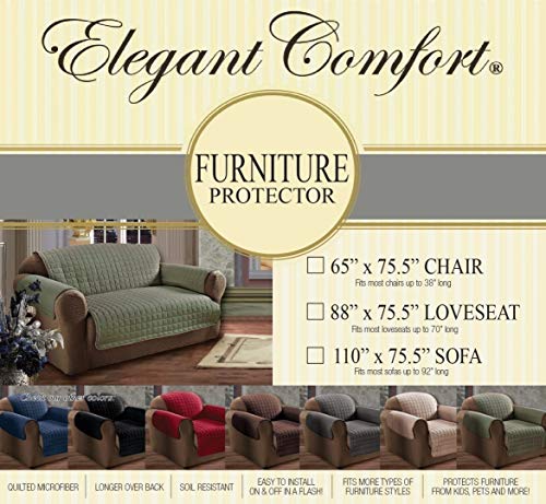 Elegance Linen Quilted Pet Dog Children Kids Furniture Protector Microfiber Slip Cover Chair, Red