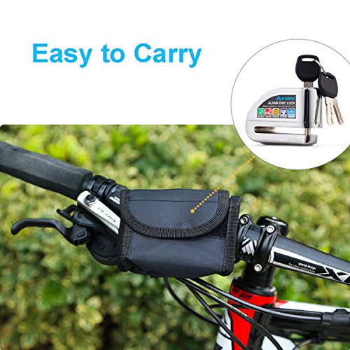 Bike Lock,Anti-theft Alarm Disc Lock Waterproof Disc Brake Lock with 110db Alarm Sound for Motorcycles Bicycles (Silver)