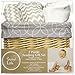 Trend Lab Safari Gray 7 Piece Feeding Basket Gift Set - 2 Deluxe Bibs, 3 Deluxe Burp Cloths, Liner, Willow Basket