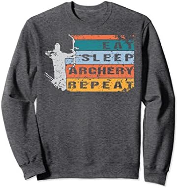 Unisex Vintage Eat Sleep Archery Shirt Men Women Archer Gift 2XL Dark Heather