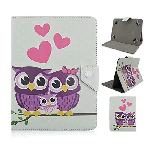 Tsmine Samsung Galaxy Tab 4 10.1 Flip Cartoon Case - Universal Lightweight Premium Printed PU Leather Cover For Samsung Galaxy Tab 4 10.1 SM-T530 / T531 / T535 Tablet, Full of Love Owl Family
