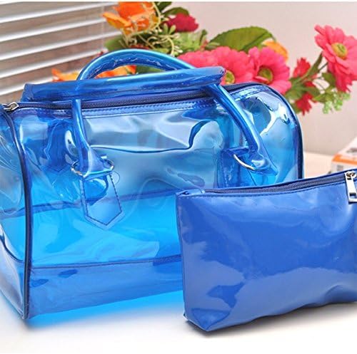Czluo 5 Colors Sweet Jelly Woman Clear Transparent Bucket Shoulder Bag PVC 2in1 Handbag Purse Yellow one size