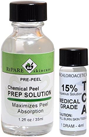 15% TCA (dram) Chemical Skin Peel & Prep Solution (1oz) - Skin lightening, crepey skin, wrinkles, fine lines (15dr_PREP)