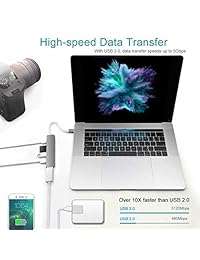 Knaive   Adaptador USB C de aluminio para puerto de carga, 4 K HDMI, USB 3,0, SD microSD para MacBook Pro iMac y MacBook y más