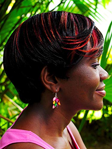 Paper Bead Cluster Musana Earrings - Multicolored - Fair Trade BeadforLife Jewelry from Africa