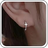 Yheakne Vintage Tiny Star Huggie Earrings Silver Star Hoop Earrings Mini Star Huggie Hoop Earring Small Hoop Stud Earring Jewelry for Women