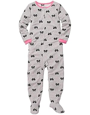 Baby Girl 1-piece Microfleece Footed Blanket Sleeper