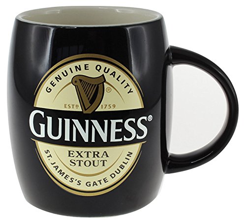 Ceramic Guinness Barrel Mug With Extra Stout Label, Black Colour