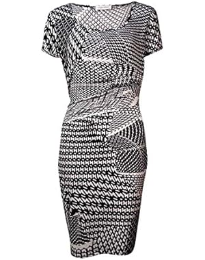 Calvin Klein Womens Short Sleeve Printed Jersey Dress CD5AX7A3