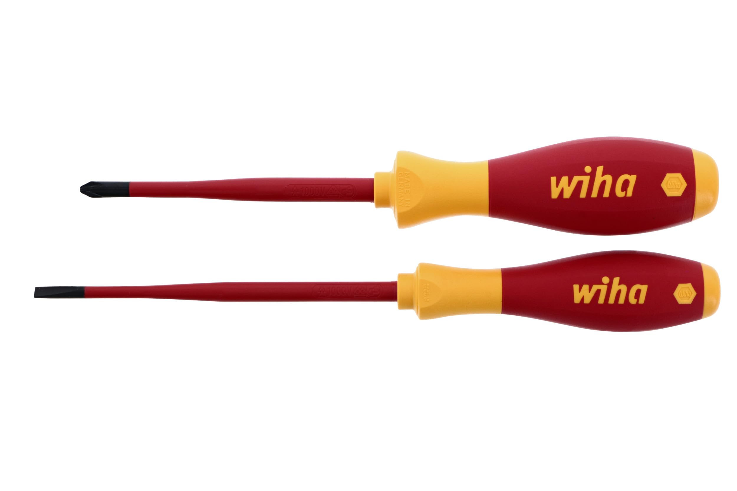 Wiha 32189 Insulated Screwdrivers Slim No.2 and 4.5, 2-Piece Set