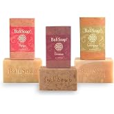 Bali Soap Papaya, Cinnamon, Lemongrass Natural Soap Bar 3 Pack, 3.5 Oz | for Men &amp; Women, Vegan, Handmade, Handcrafted, Cold Process, Botanical