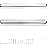 QWORK 2 Pack 16" Check Rack Receipt Ticket Bill Clip, Aluminium Order Holder Slide Check Rack Rail, Desk Receipt Holder, Disp