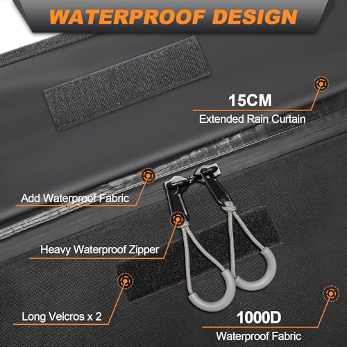 Sailnovo Foldable Car Roof Box Cubes Waterproof Storage Box Roof Bag Luggage Travel Storage Bag (6 Door Hooks, 20 CU.ft.)