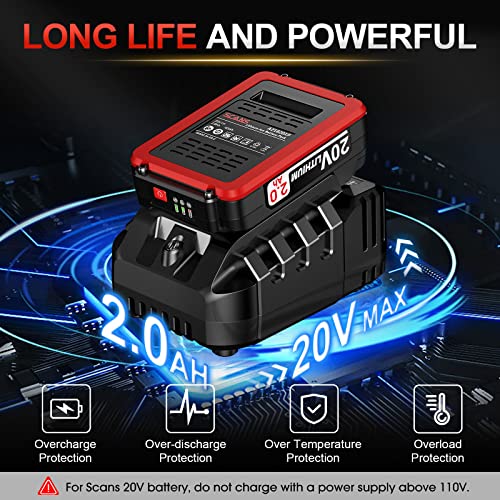 SCANS Cordless Drill Driver, 20V Electric Power Drill Kit, 354 In-lb Torque, Variable Speed, 3/8