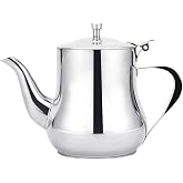 SANQIAHOME Small 570ml (20 oz) Stainless Steel Teapot, Mirror Polish | Holds About 2 Cups (20 oz) - Please Confirm This Small Size Fits Your Needs