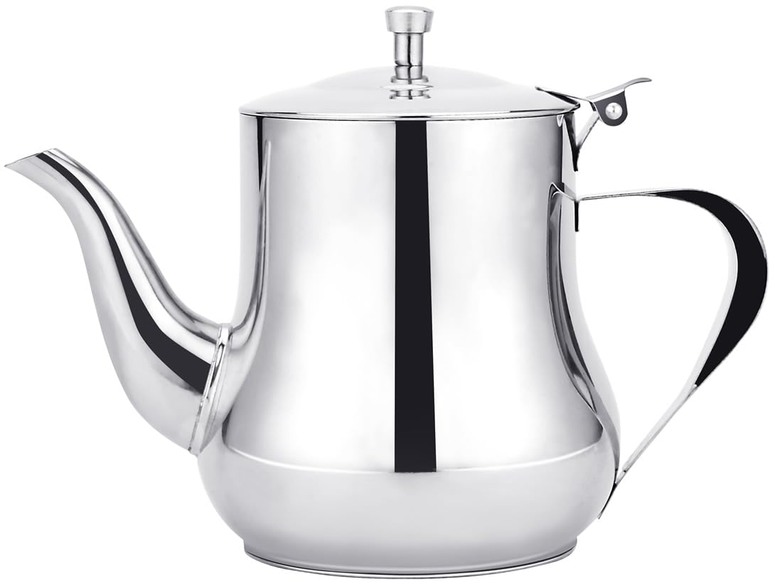 SANQIAHOME OZ-20 Stainless Steel Teapot,20oz(0.57Litres),1-2 Cups,Easy Pour Tea Pot,Mirror Polished Easy to Clean, Silver