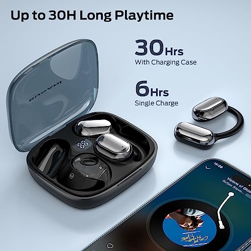 BUGANI Ecouteurs Bluetooth sans Fil Sport, Casque Bluetooth sans Fil 5.4, Écouteurs à Conduction Osseuse avec 40H HiFi Stéréo Basses Casque, Oreillette Bluetooth Sport IPX5 Étanche, Running/Gym