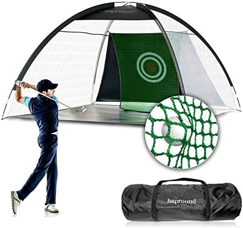 HAPROUND Golf Practice Net with Enhanced Net, 10’x6.6’x6′ Golf Hitting Net Training Aids – Extend Golf Net Life HAPROUND Golf Practice Net with Enhanced Net, 10’x6.6’x6′ Golf Hitting Net Training Aids – Extend Golf Net Life