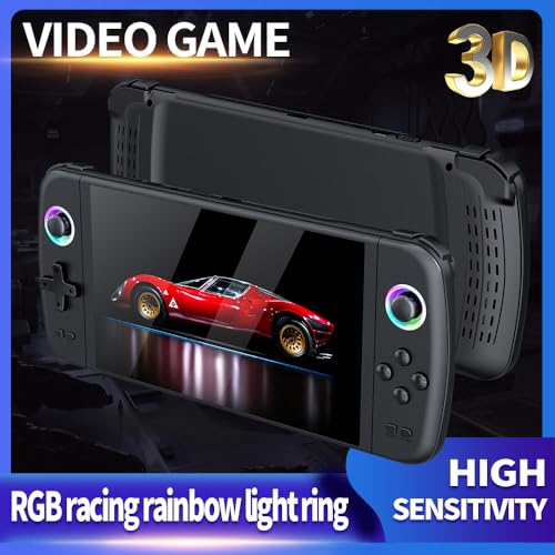 m27 Retro Handheld Game Console,3D 7-inch IPS Screen Portable Gaming Handheld,Linux System Built in 128G Card & 30000 Games,Portable Pocket Mini Arcade (Black)