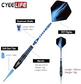 CyeeLife Darts Plastic Tip Soft Tip Darts Set 12 Pcs 18g with 4 Colors Shafts view 2