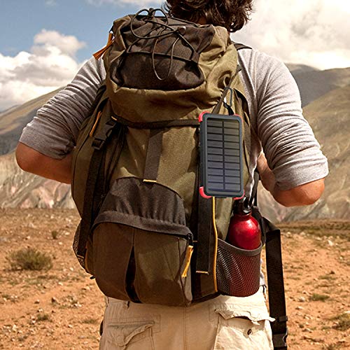 OUTXE USB C Solar Powered Phone Charger 10000mAh with Flashlight IP67