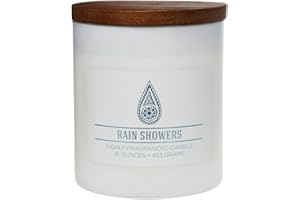 CAROLINA Rain Showers Scented Jar Candle, Wellness Collection, Relaxing Aromatherapy Candle, 2 Wick White Jar Soy Blend Wax Candle for Home, 60hr Burn, 16 oz - USA Poured