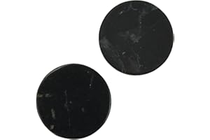Shungite World 2 pcs Shungite Stickers Set Round 20mm Polished and Unpolished, 1 of each, for Cell Phone Case Tablet Laptop Computer - Energy Shungite Stones Protection Plate Carbon Fullerenes