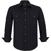 COEVALS CLUB Men's Western Cowboy Long Sleeve Pearl Snap Casual Work Shirts