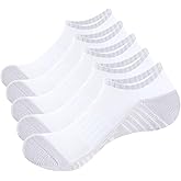 YUEDGE Men's Ankle Socks Cushioned Athletic Running Socks For Men Moisture Wicking Low Cut Mens Socks, 5 Pairs
