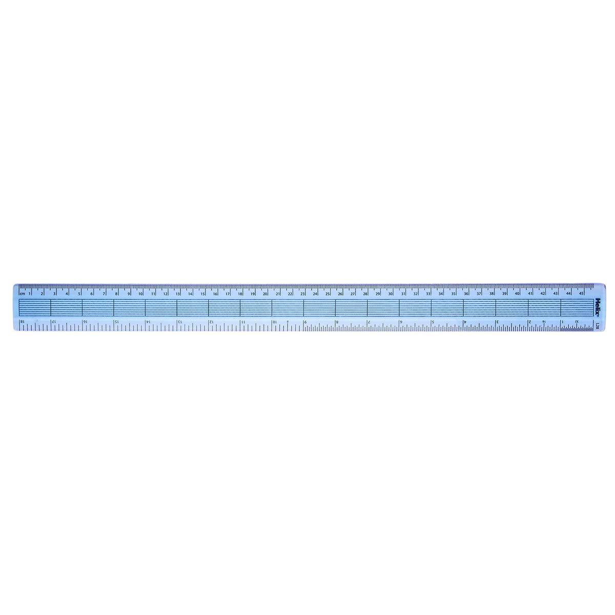 Helix 18 inch 45cm Shatter Resistant Ruler, Blue Tint