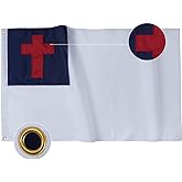 Bradford Christian Flag 4x6 ft Outdoor Embroidered Christian Church Flags for Christianity Easter Day Catholic, Cross Jesus Flags with 2 Brass Grommets Heavy Duty