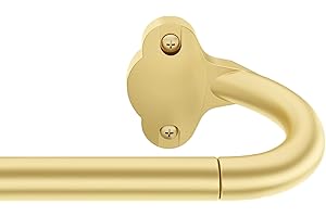 JRZOO Gold Curtain Rod, Wrap Around Curtain Rods for Windows 18 to 45 Inch, 5/8'' Adjustable Heavy Duty Blackout Drapery Rod, Decorative Modern Room Darkening Rods (Unique Design/All Matel)