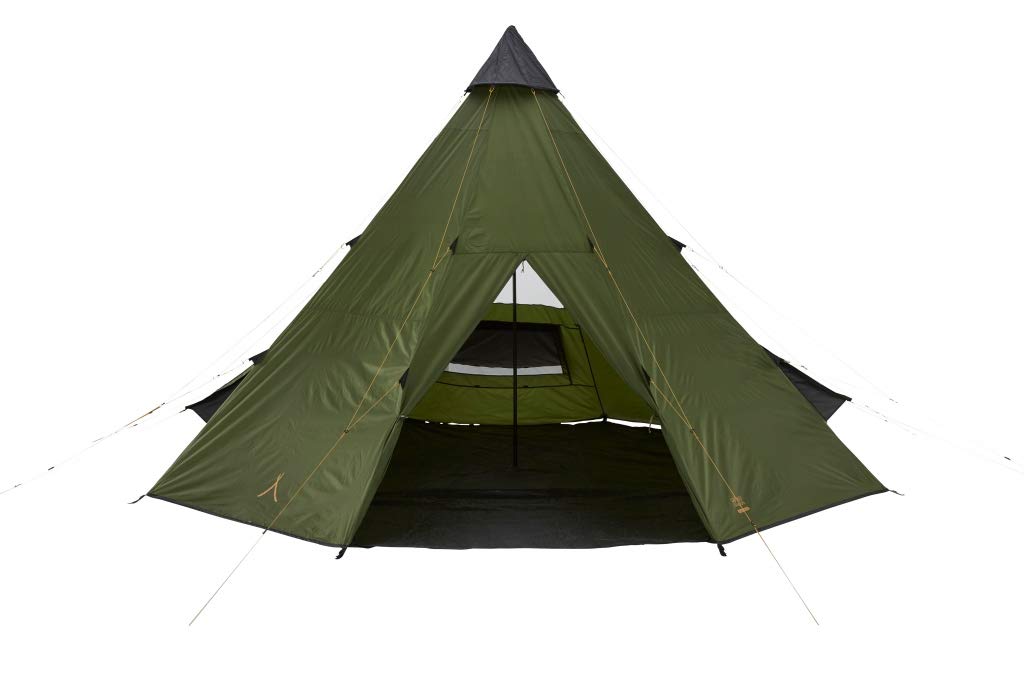 Grand Canyon BLACK FALLS 8 - Round Tent for 8 people | Family Tent, Group Tent, Pyramid Tent, Tipi | Capulet Olive (Green)