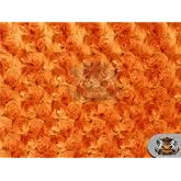 Minky Rosebud Orange Fabric By the Yard