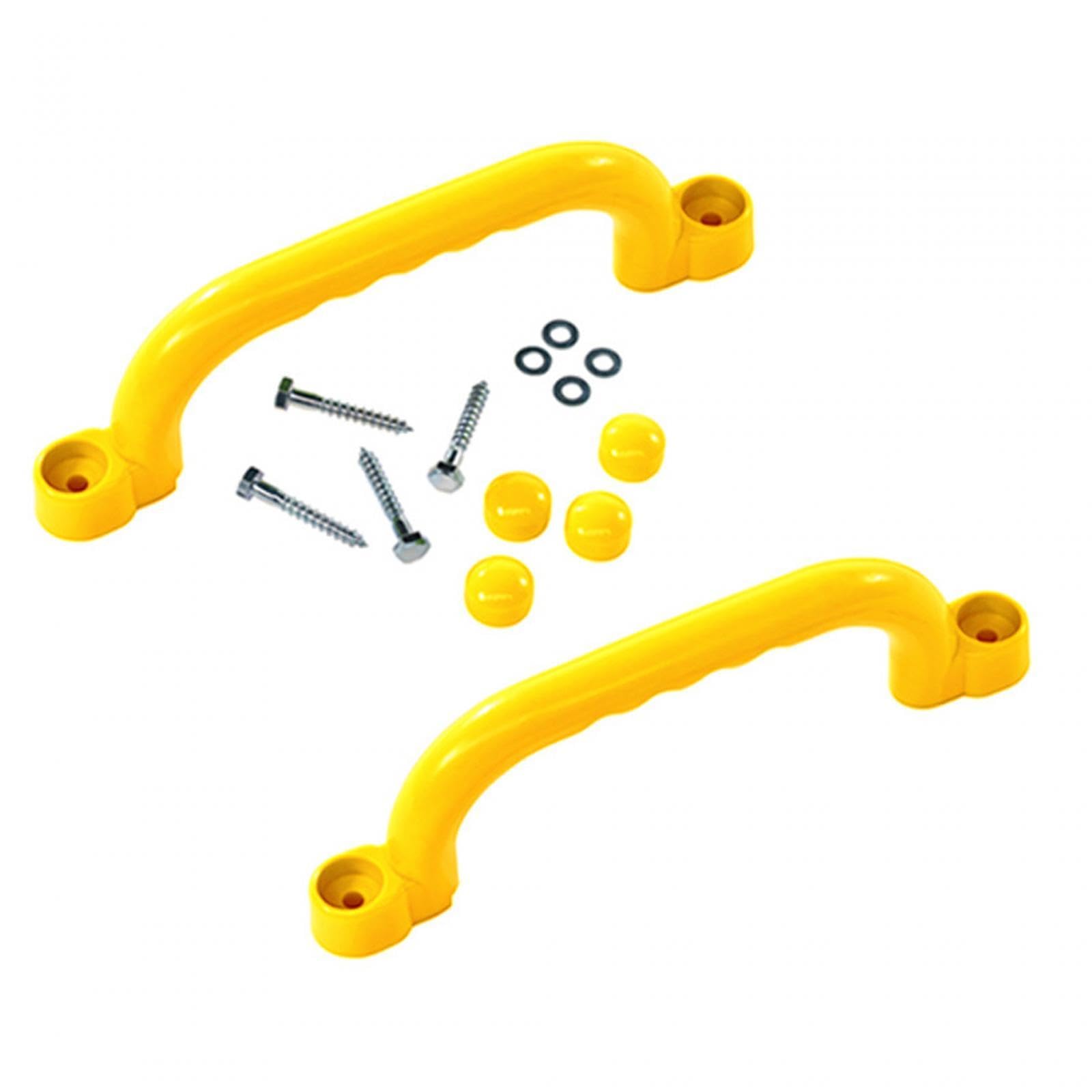 Baoblaze 2Pcs Playground Accessories, Playhouse Grab Handle Bars, with Screws, Climb Play Playroom Ladder Handles for Park, Backyard Tree House Playhouse, yellow