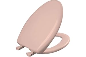 Bemis 1200SLOWT 063 Toilet Seat will Slow Close, Never Loosen and Easily Remove, ELONGATED, Plastic, Venetian Pink