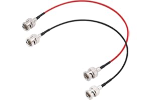 CAPChang 3G HD SDI Cable BNC Cable 1FT/12inch 75 ohm for Cameras BMCC Video Equipment Supports HD-SDI 3G-SDI 4K 8K SDI Video Cable (Straight,Black+Red,2Pcs)