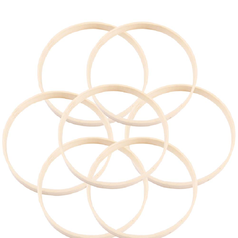 LIOOBO 10pcs Wooden Bamboo Dreamcatcher Rings Round Macrame Rings for Dream Catcher DIY Craft 26cm