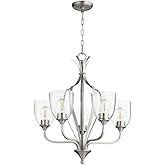 Quorum 6127-5-265 Transitional Five Light Chandelier from Jardin Collection in Pewter, Nickel, Silver Finish,