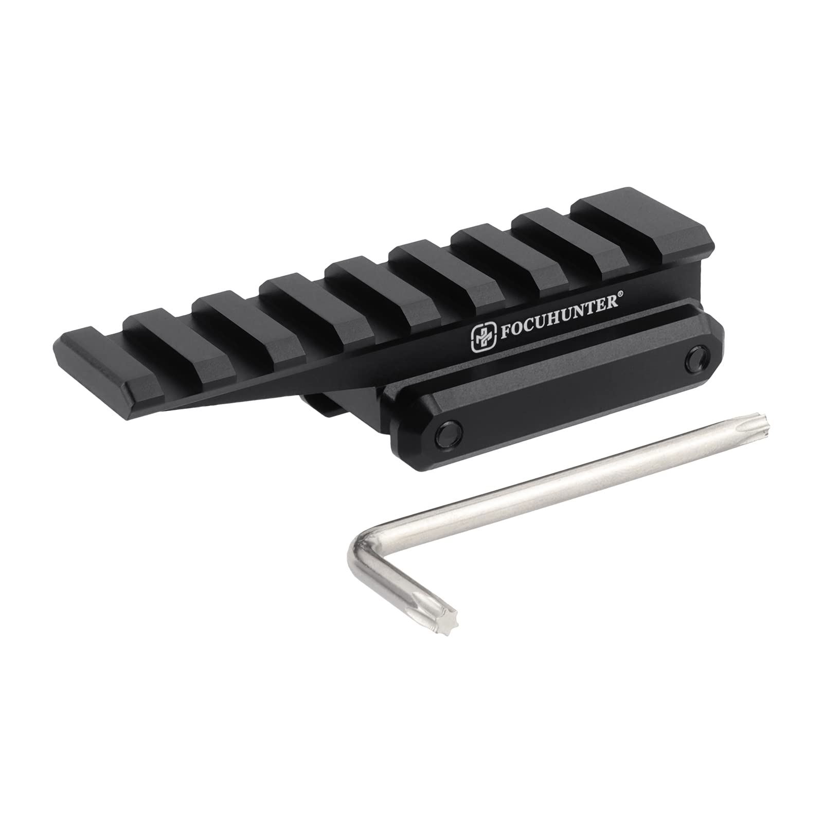 FOCUHUNTER Tactical Picatinny Fast Optic Riser Mount 3.5" Length 0.67" Raised Height Scope Mount Adapter 8 Slots Lightweight Offset Rail Mount Accessories for Red Dot Sight Scope