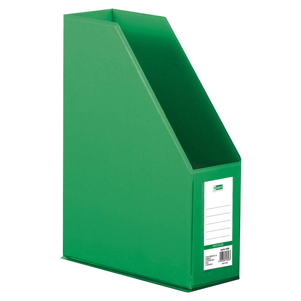 D.RECT Plastic Organiser Magazine Holder with Viewing Window for Labelling PVC A4 90 mm Foldable Green