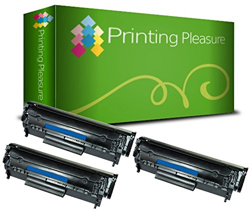 Printing Pleasure 3 Compatible Q2612A FX-10 703 Toner Cartridges for HP LaserJet 1010 1012 1015 1018 1020 1022 3010 3015 3020 3030 3050 Canon LBP2900 LBP2900i LBP3000 MF4120 MF4140 - Black, High Yield